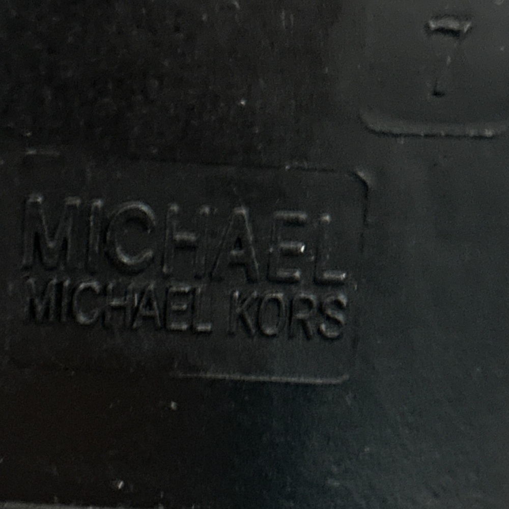 Women’s Michael Kors Black Patent Leather Boots w / Logo Backstrap, Size 7. - Picture 5 of 9